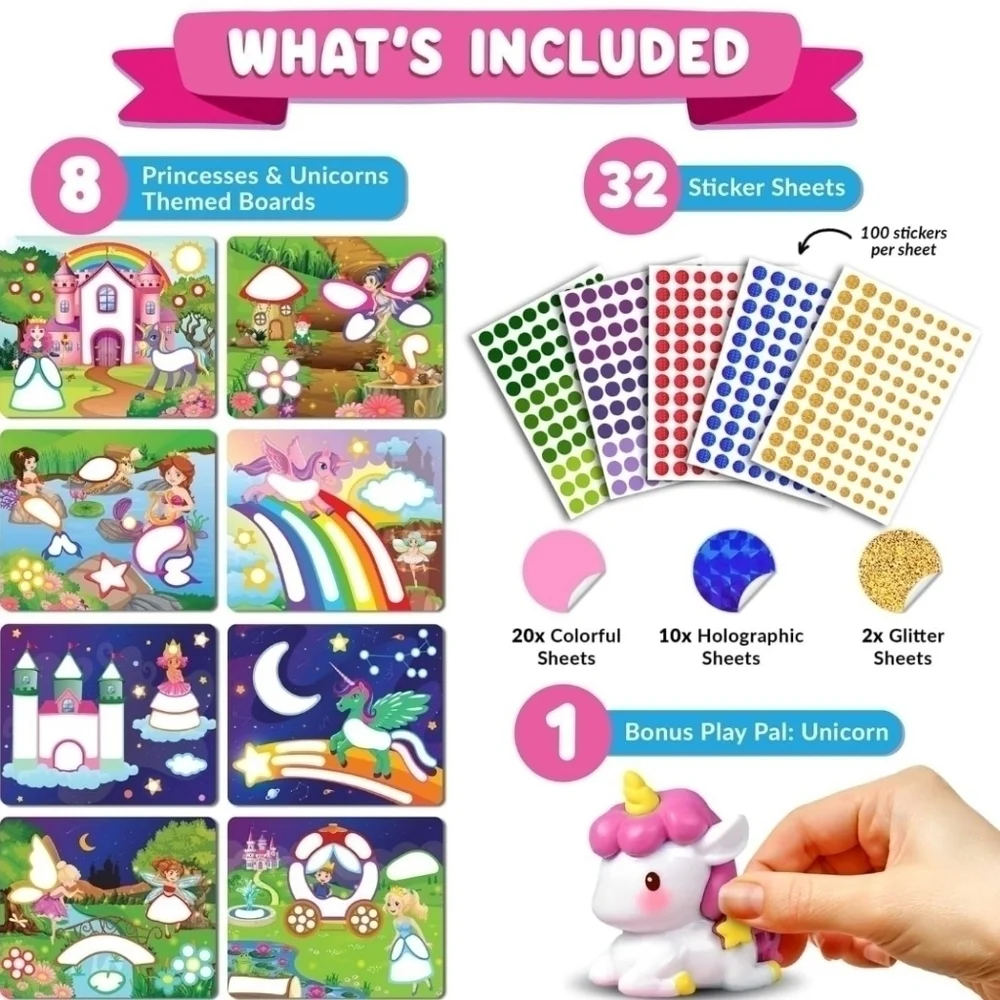 Dot Art Activity - Unicorn & Princess Sticker Art Kit